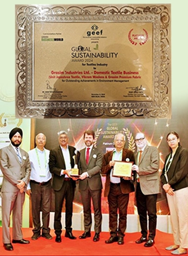 Grasim's Domestic Textile Business wins platinum at GEEF Global Sustainability Award 2024